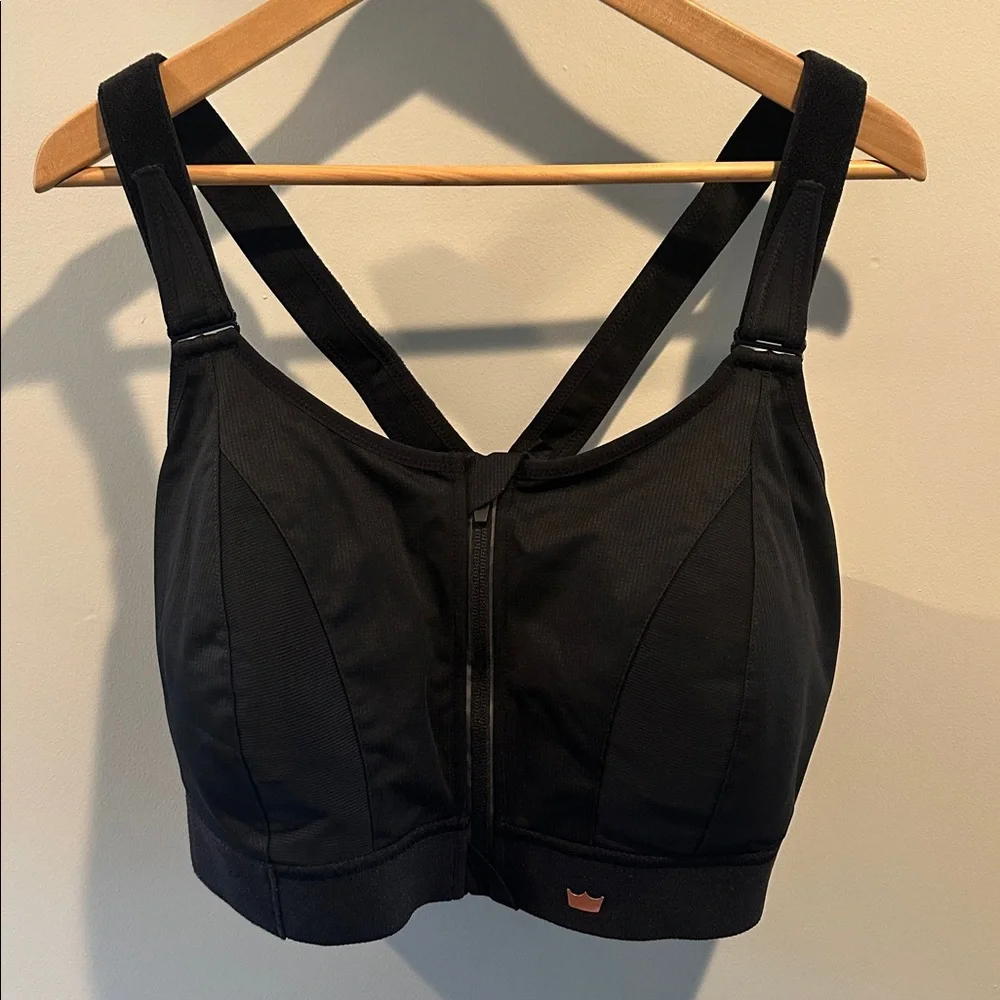 SHEFIT Ultimate Size 5Luxe Black High-Impact‎ Padded Adjustable Sports Bra w/Bag